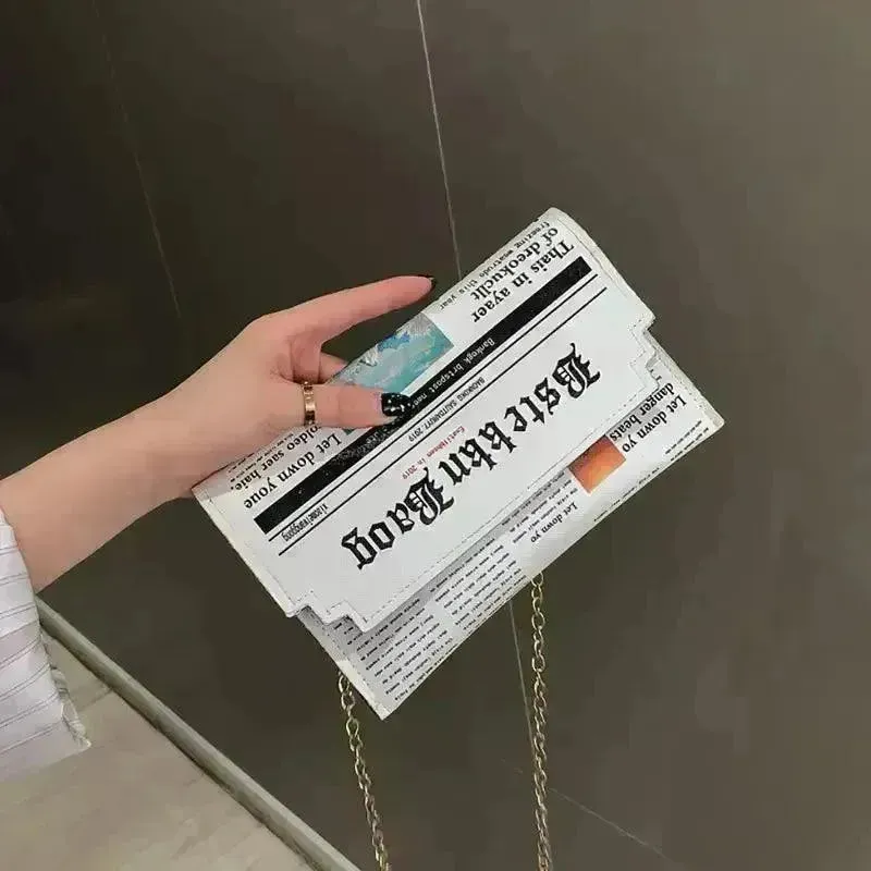 Vintage Newspaper Style Handbag