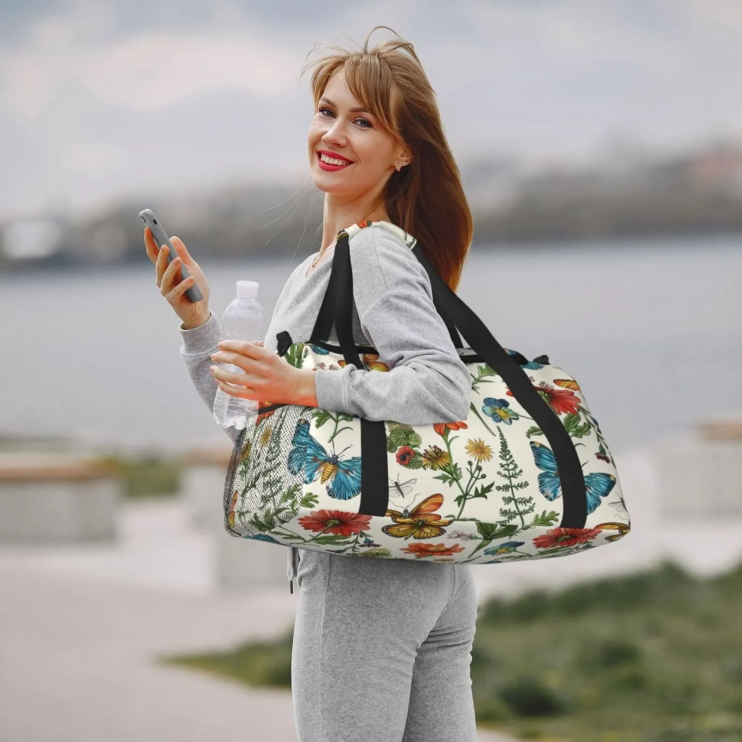Vintage Plants Insect Duffle Bag Foldable Travel Tote Bag Carry On Large Weekender Overnight Bags Waterproof Gym Bag For Women Men