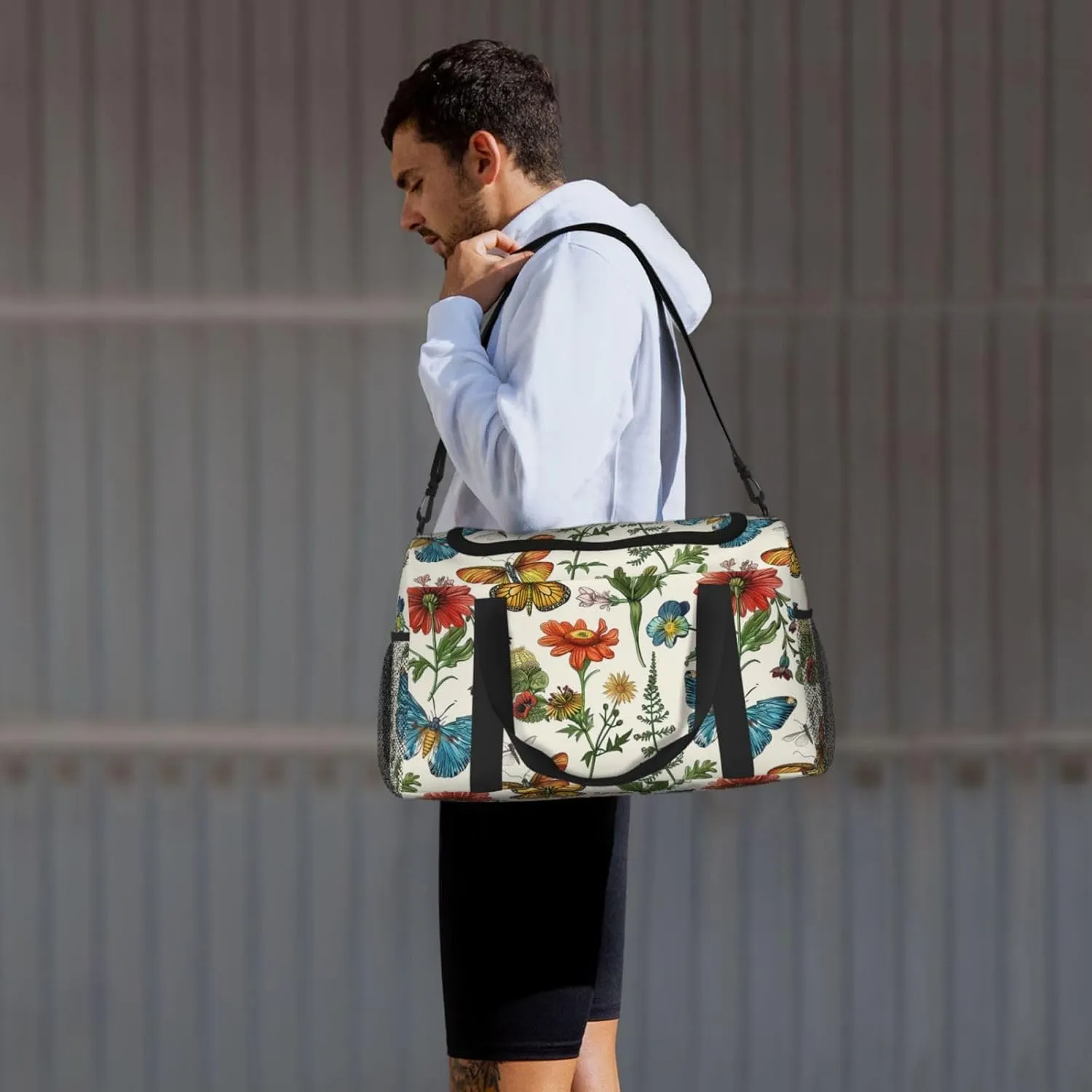 Vintage Plants Insect Duffle Bag Foldable Travel Tote Bag Carry On Large Weekender Overnight Bags Waterproof Gym Bag For Women Men