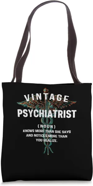 Vintage Psychiatrist Psychiatry Retro Psychotherapist Groovy Tote Bag