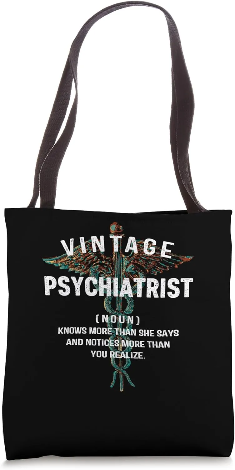 Vintage Psychiatrist Psychiatry Retro Psychotherapist Groovy Tote Bag