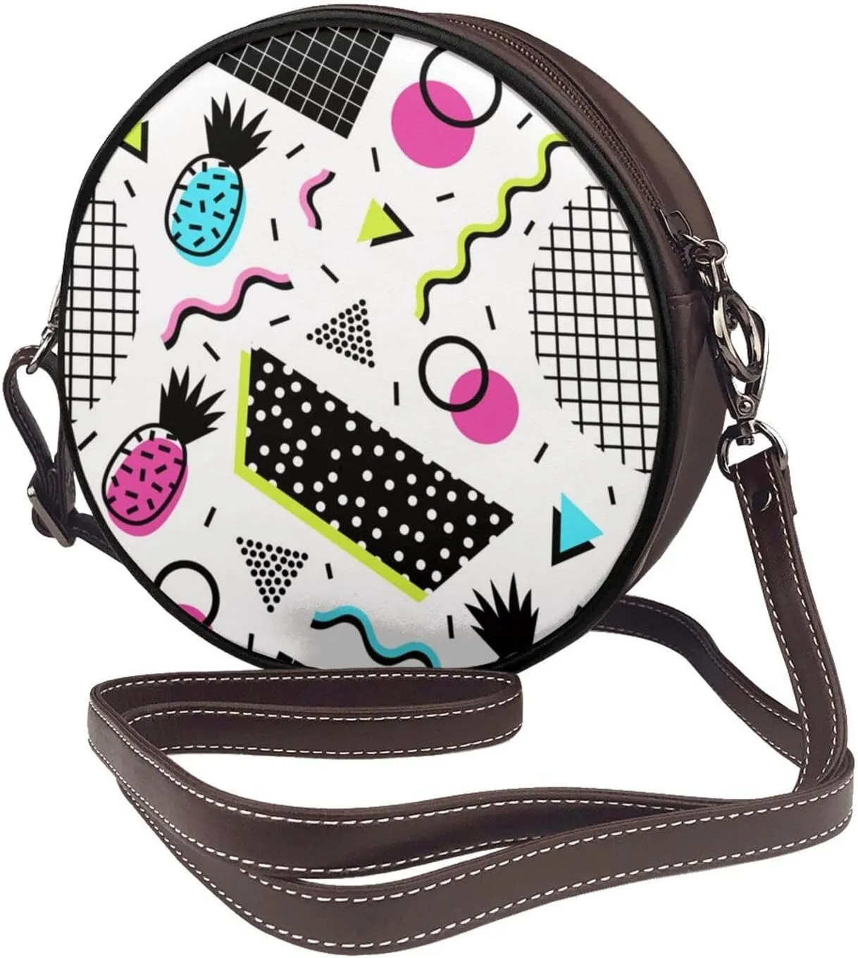 Vintage Shoulder Bag Crossbody Handbag, Small PU Leather Shoulder Bag, Circle Handbag for Women