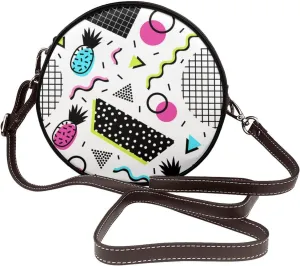 Vintage Shoulder Bag Crossbody Handbag, Small PU Leather Shoulder Bag, Circle Handbag for Women