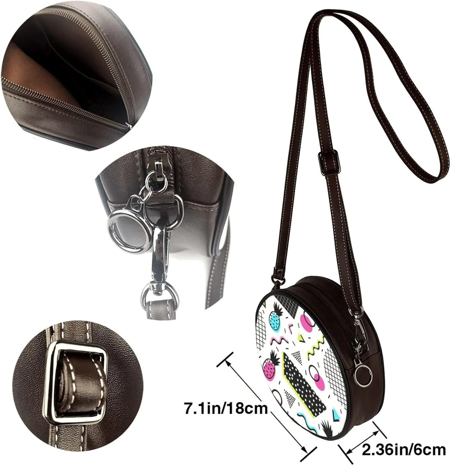 Vintage Shoulder Bag Crossbody Handbag, Small PU Leather Shoulder Bag, Circle Handbag for Women