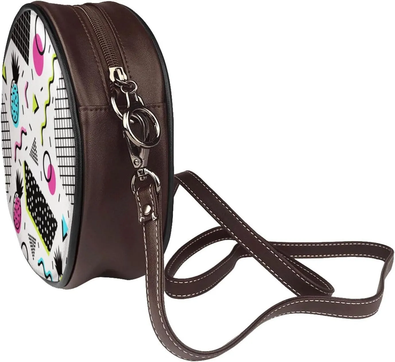 Vintage Shoulder Bag Crossbody Handbag, Small PU Leather Shoulder Bag, Circle Handbag for Women