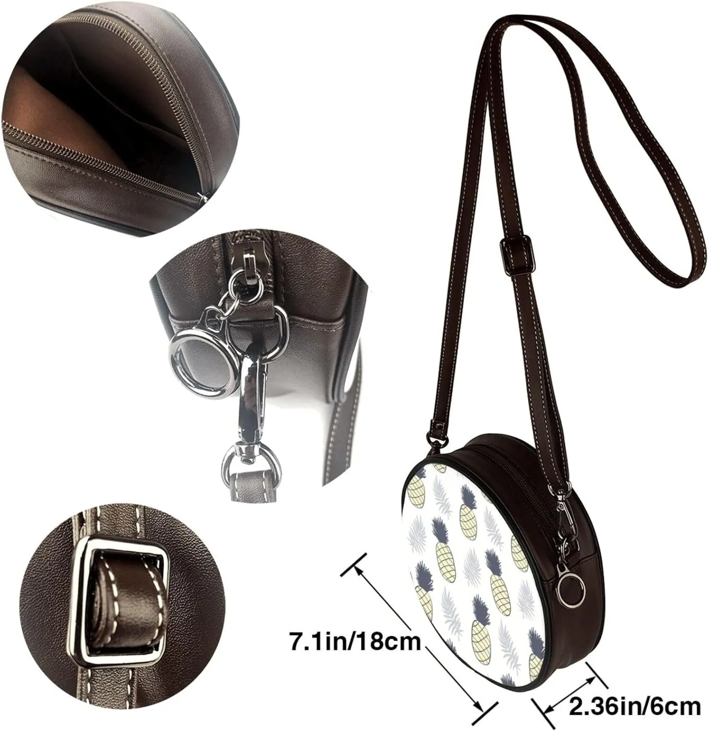 Vintage Shoulder Bag Crossbody Handbag, Small PU Leather Shoulder Bag, Circle Handbag for Women