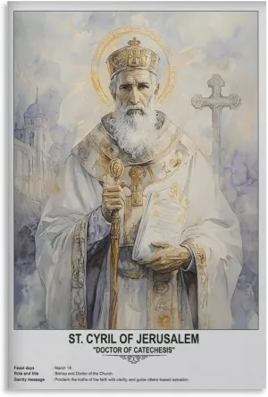Vintage St. Cyrillus Van Jeruzalem Poster Saints Art Religious Wall Art Poster Canvas Wall Art Posters Used For Room Aesthetics And Decor Prints Home Decor Modern Decoration16x24inch(40x60cm)