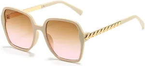 Vintage Sunglasses for Women Fashionable Sunglasses with Golden Chain Decoration
