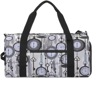 Vintage Watches and Feathers Gym Duffle Bag Waterproof Travel Bag Small for Sports and Weekend Getaway