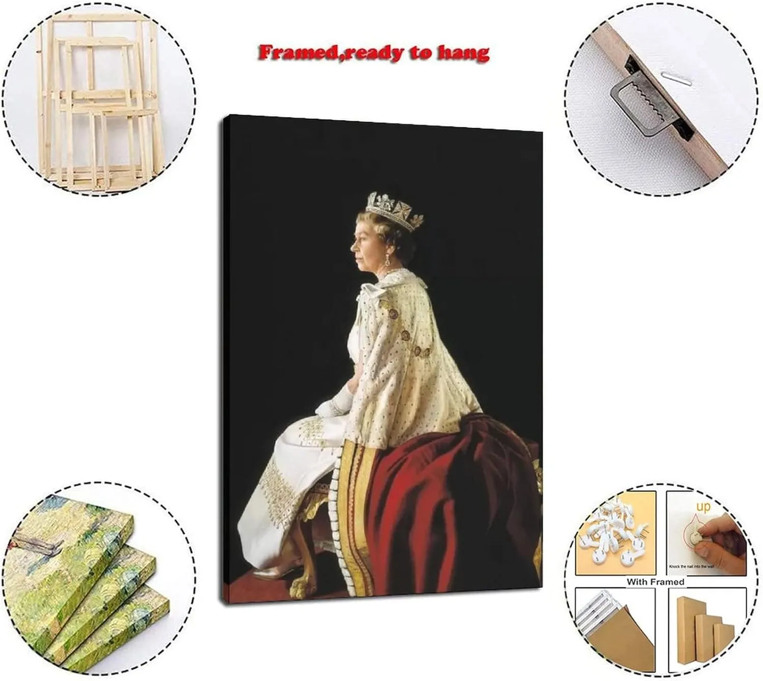 VJS Queen Elizabeth II Royal Poster Poster Decorative Painting Canvas Wall Art Living Room Posters Bedroom Painting 16x24inch(40x60cm)