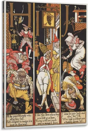 Walter Crane Posters Print The Absurd A.B.C Pl (3) Canvas Wall Art Prints Poster Gifts Photo Picture Painting Posters Room Decor Home Decorative 20x30inch(50x75cm)