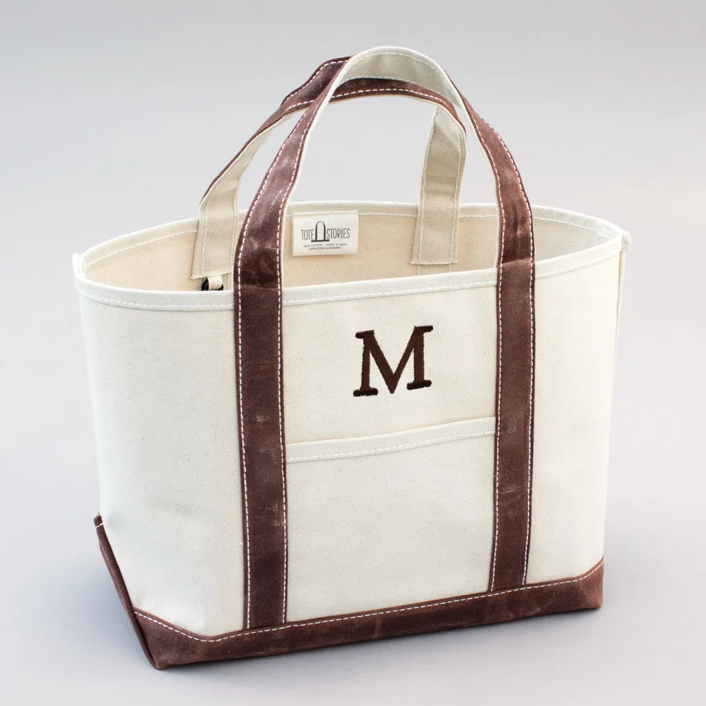 Waxed Tote Bag - Bahia Brown