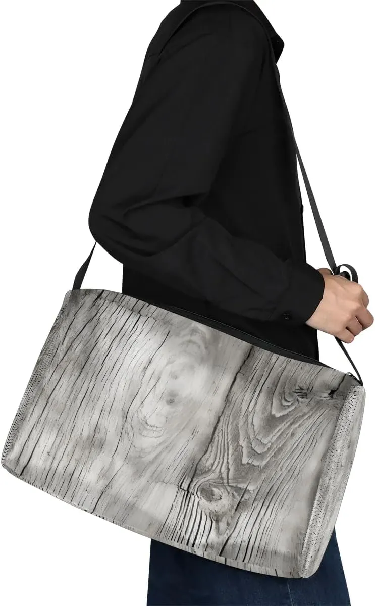 Weekend Bag Abstract Wood Grain Prints Lightweight Carry On Duffel Bag Waterproof Gym Bag Pu Leather Duffle Bag for Workout Travel Sport