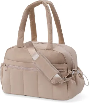 Weekender Bags Puffer Duffle Bag for Travel with Laptop Compartment, Small Gym Bag for Women with Wet Pocket, Hospital Bags for Women Labor Delivery, Carry on for Airplanes, Camel