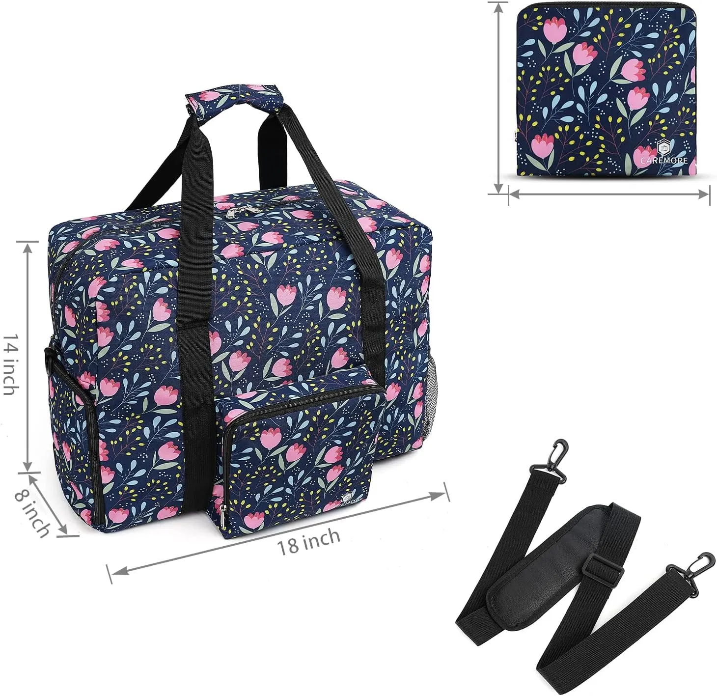 Weekender Overnight Travel Bags for Women with Shoe Compartment,Spirit Airlines Personal Item Bag 18x14x8,Underseat Carry On Luggage, Foldable Duffle Bag for Travel, for Swim/Sports/Gym