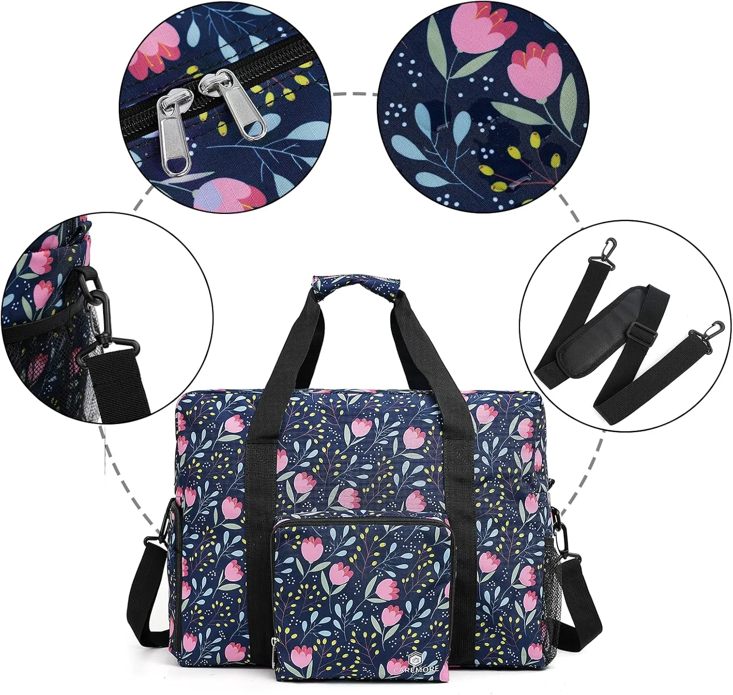 Weekender Overnight Travel Bags for Women with Shoe Compartment,Spirit Airlines Personal Item Bag 18x14x8,Underseat Carry On Luggage, Foldable Duffle Bag for Travel, for Swim/Sports/Gym