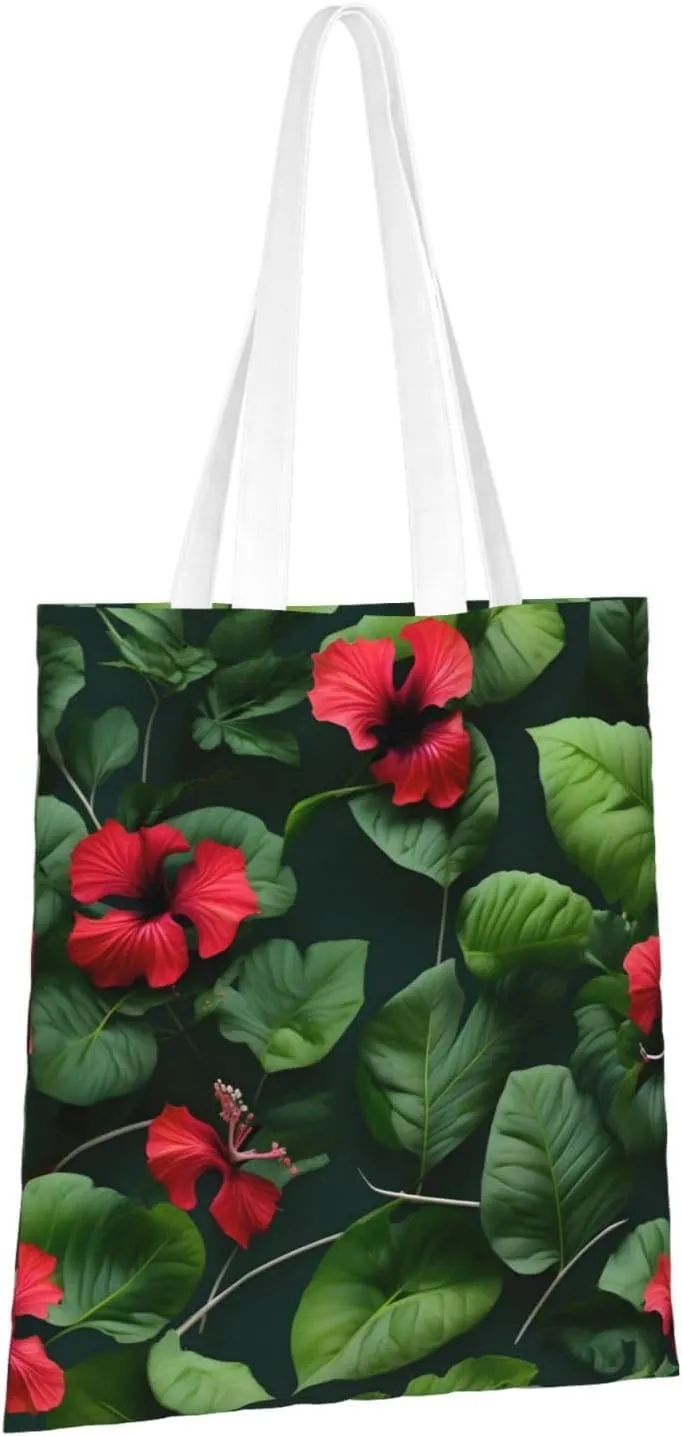 White Blue Daisy Canvas Tote Bags For Women Handbag Tote Purse,Canvas Crossbody Bag For Office, Travel, School