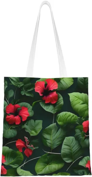 White Blue Daisy Canvas Tote Bags For Women Handbag Tote Purse,Canvas Crossbody Bag For Office, Travel, School