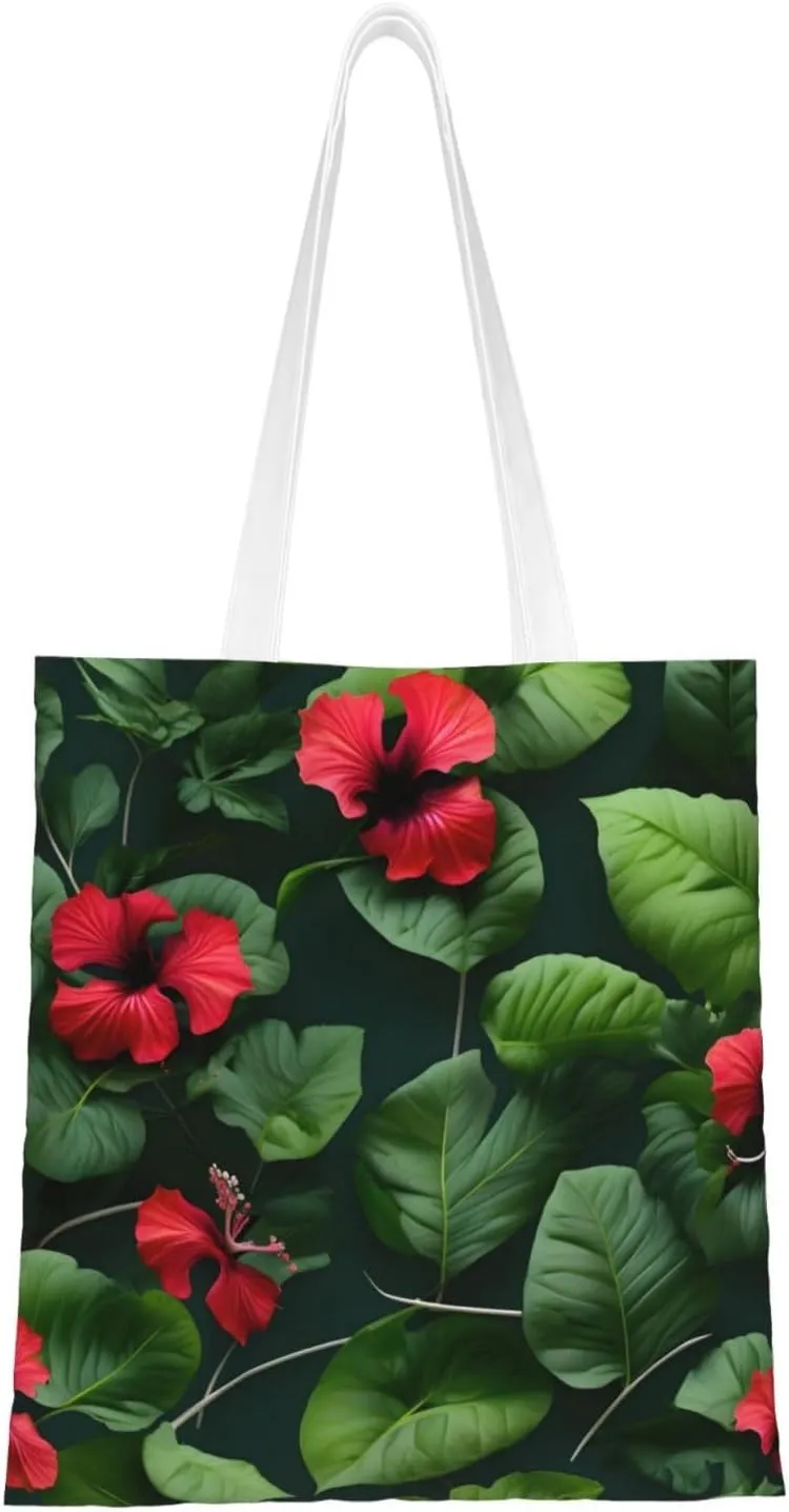 White Blue Daisy Canvas Tote Bags For Women Handbag Tote Purse,Canvas Crossbody Bag For Office, Travel, School