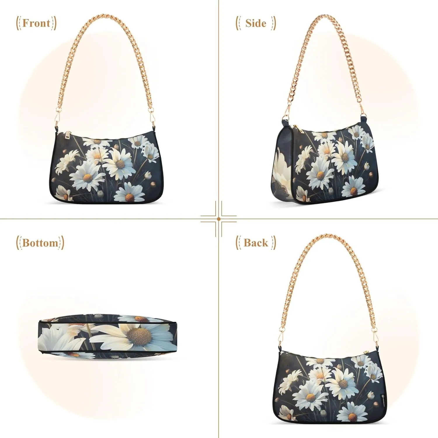 White Couple Llamas on Green Women's Purse Hobo Tote Bags Women's Designer Handbag Evening Shoulder Bags