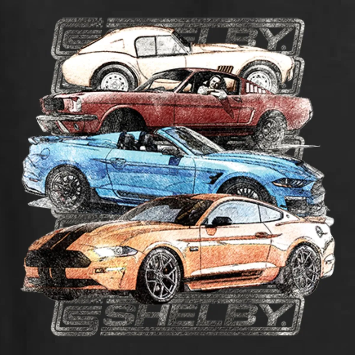 Wild Bobby Ford Shelby GT Vintage Car Graphics Cars and Trucks Unisex Crewneck Sweatshirt