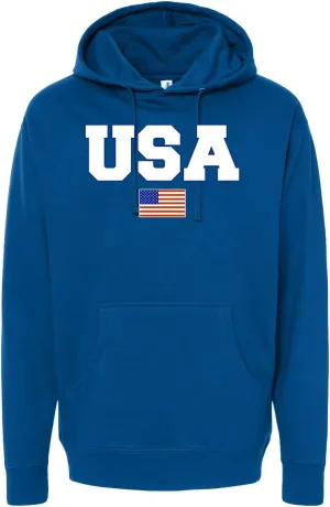 Wild Bobby Vintage Varsity Letters USA Flag Americana/American Pride Midweight Crewneck Sweatshirt