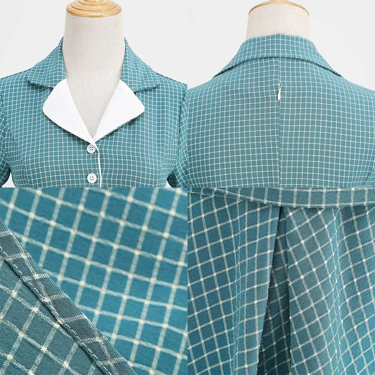 Women 1950s Vintage Short Sleeve Peter Pan Collar Retro Swing A Line Midi Summer Dress Cocktail Party Evening Prom Gown