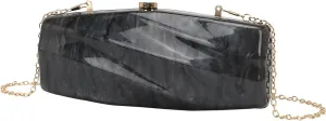 Women Acrylic Evening Clutch Purse Unique Stripe Pressed Marble Handbag for Wedding Party Prom