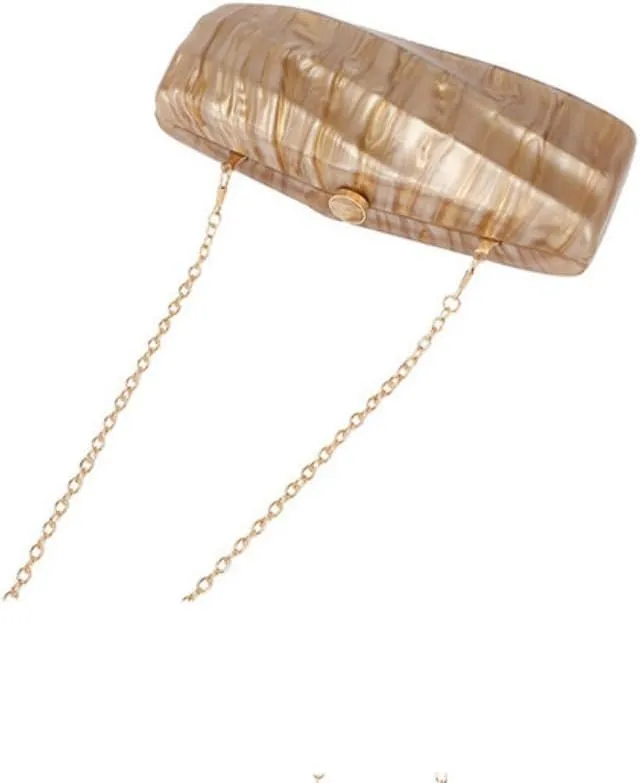 Women Acrylic Evening Clutch Purse Unique Stripe Pressed Marble Handbag for Wedding Party Prom