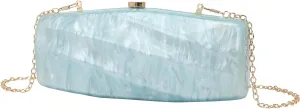Women Acrylic Evening Clutch Purse Unique Stripe Pressed Marble Handbag for Wedding Party Prom