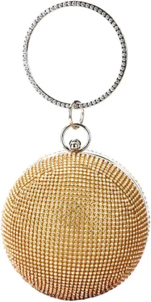 Women Ball Shaped Crystal Handbag Clutch Purse Small Evening Bag
