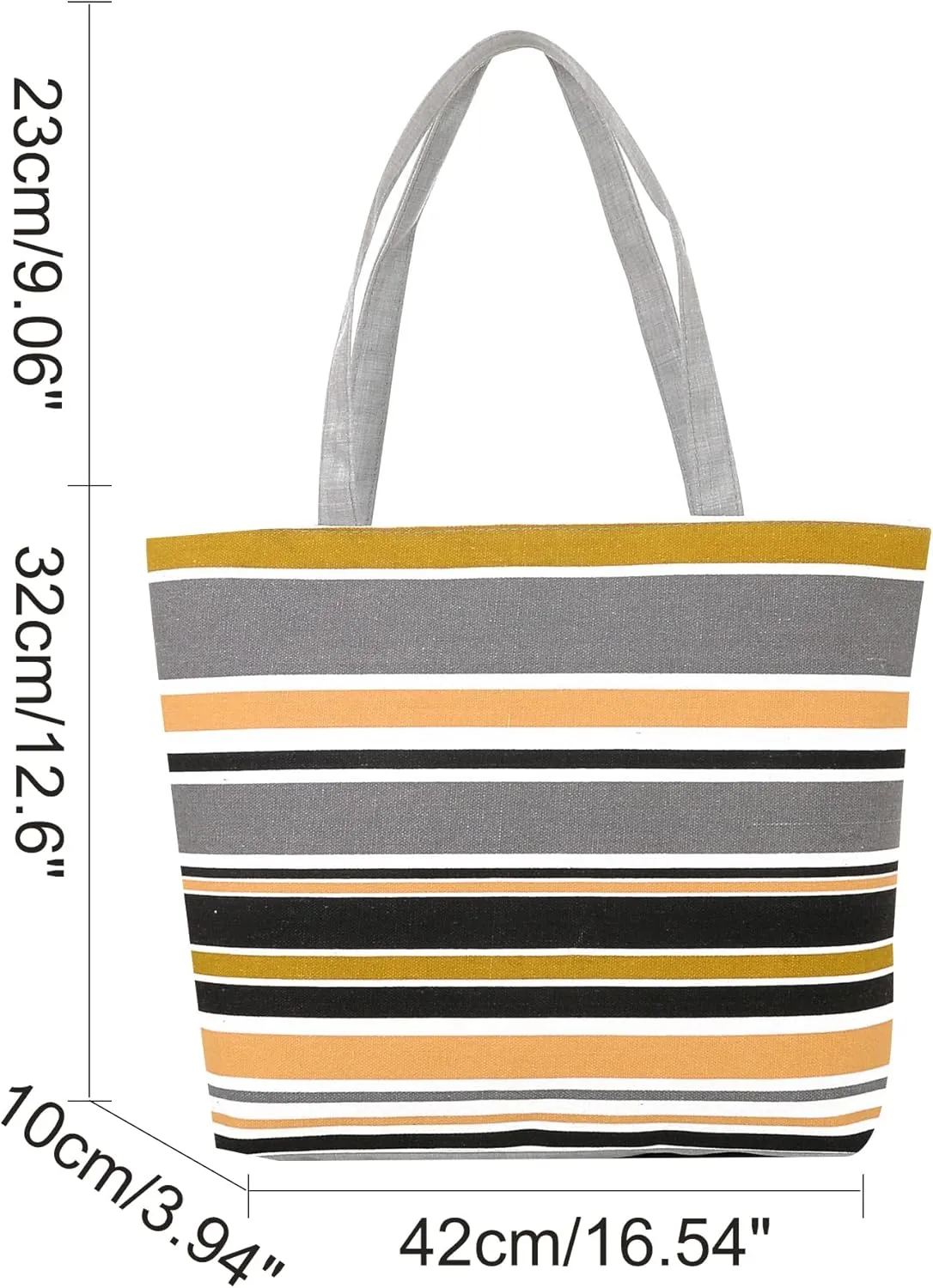 Women Canvas Shoulder Bag Stripe Pattern Handbag Shopping Tote Bag(Color E,13 Liters)