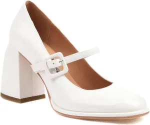 Women High Chunky Heel Mary Jane Pumps Square Toe Fashion Ladies Platform Patent Leather Dress Shoes