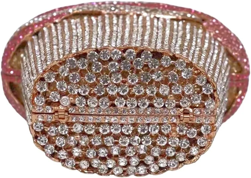 Women Ice Cream Crystal Evening Bag Luxury Rhinestone Clutch Wedding Party Minaudiere Purse and Handbag for Cocktail