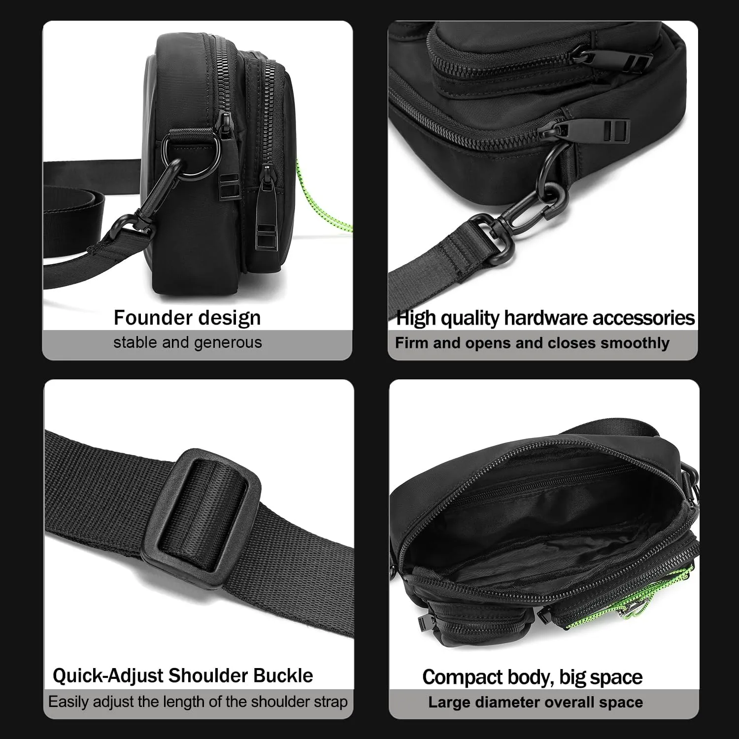 Women Men Small Nylon Sling Bag Crossbody Bag Travel Pocket Portable Hiking Backpack