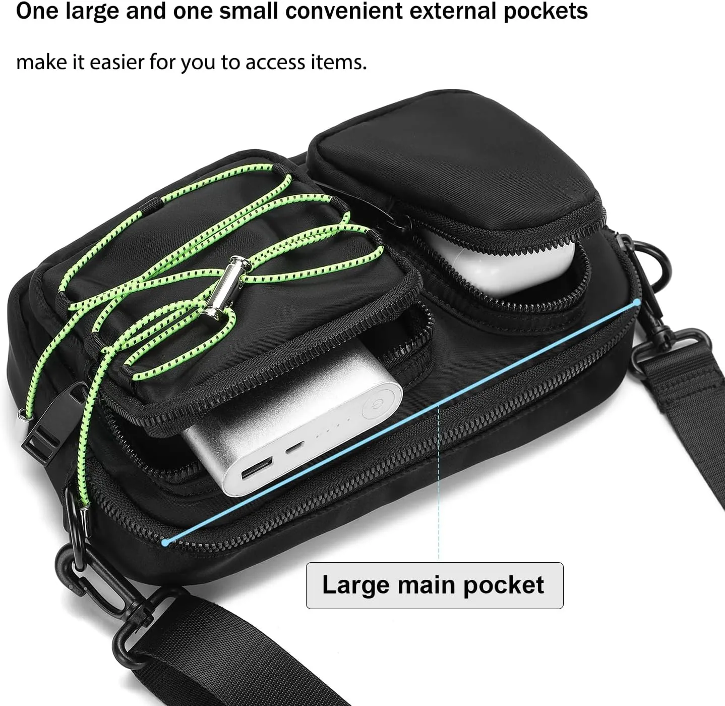 Women Men Small Nylon Sling Bag Crossbody Bag Travel Pocket Portable Hiking Backpack