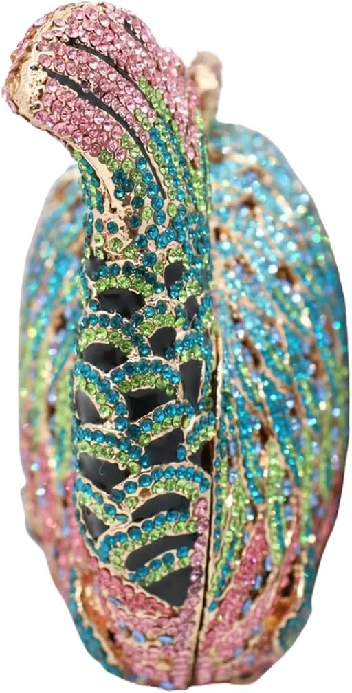 Women Mini Fish Clutch Luxury Rhinestones Purse Sparkling Banquet Handbag Wedding Party Clutch Bag