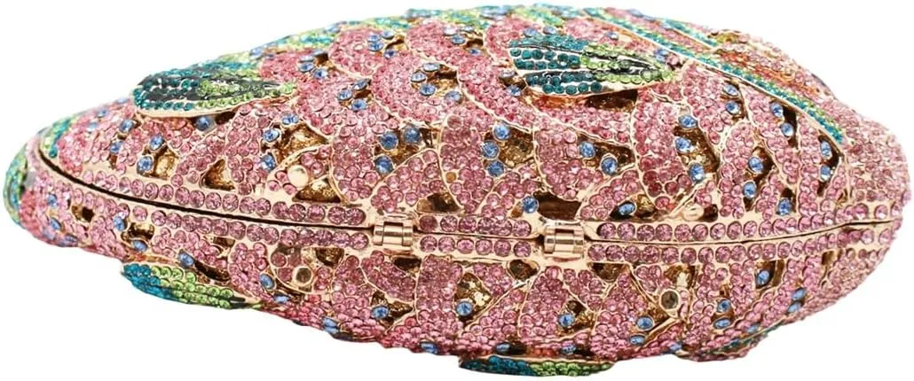 Women Mini Fish Clutch Luxury Rhinestones Purse Sparkling Banquet Handbag Wedding Party Clutch Bag
