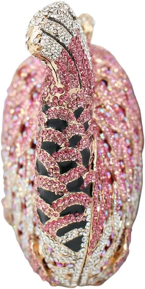 Women Mini Fish Clutch Luxury Rhinestones Purse Sparkling Banquet Handbag Wedding Party Clutch Bag