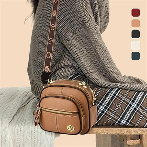Women Multifunctional Stylish Compartment Shoulder Strap Leather Bag: Small Crossbody Bag Durable Hands Free Convenience