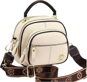 Women Multifunctional Stylish Compartment Shoulder Strap Leather Bag: Small Crossbody Bag Durable Hands Free Convenience