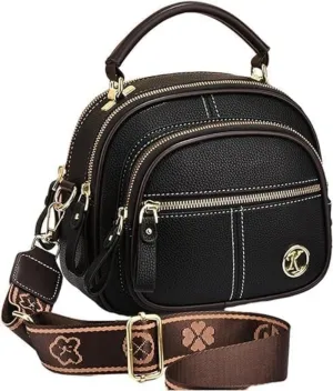 Women Multifunctional Stylish Compartment Shoulder Strap Leather Bag: Small Crossbody Bag Durable Hands Free Convenience