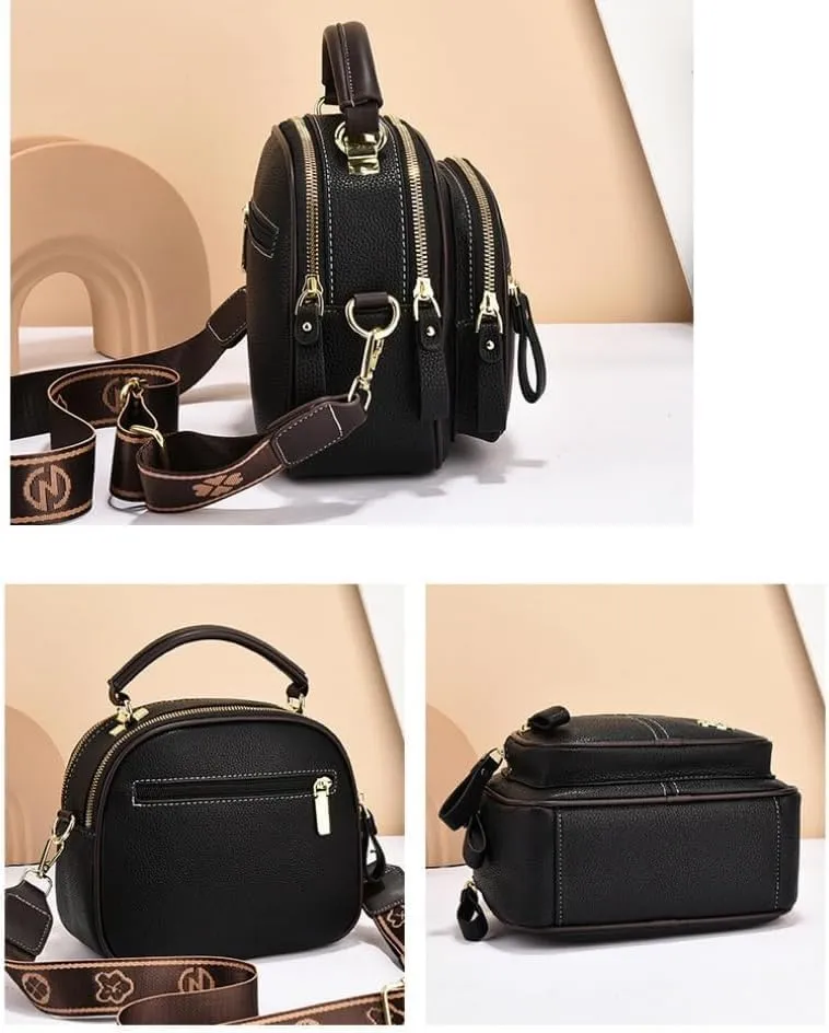 Women Multifunctional Stylish Compartment Shoulder Strap Leather Bag: Small Crossbody Bag Durable Hands Free Convenience