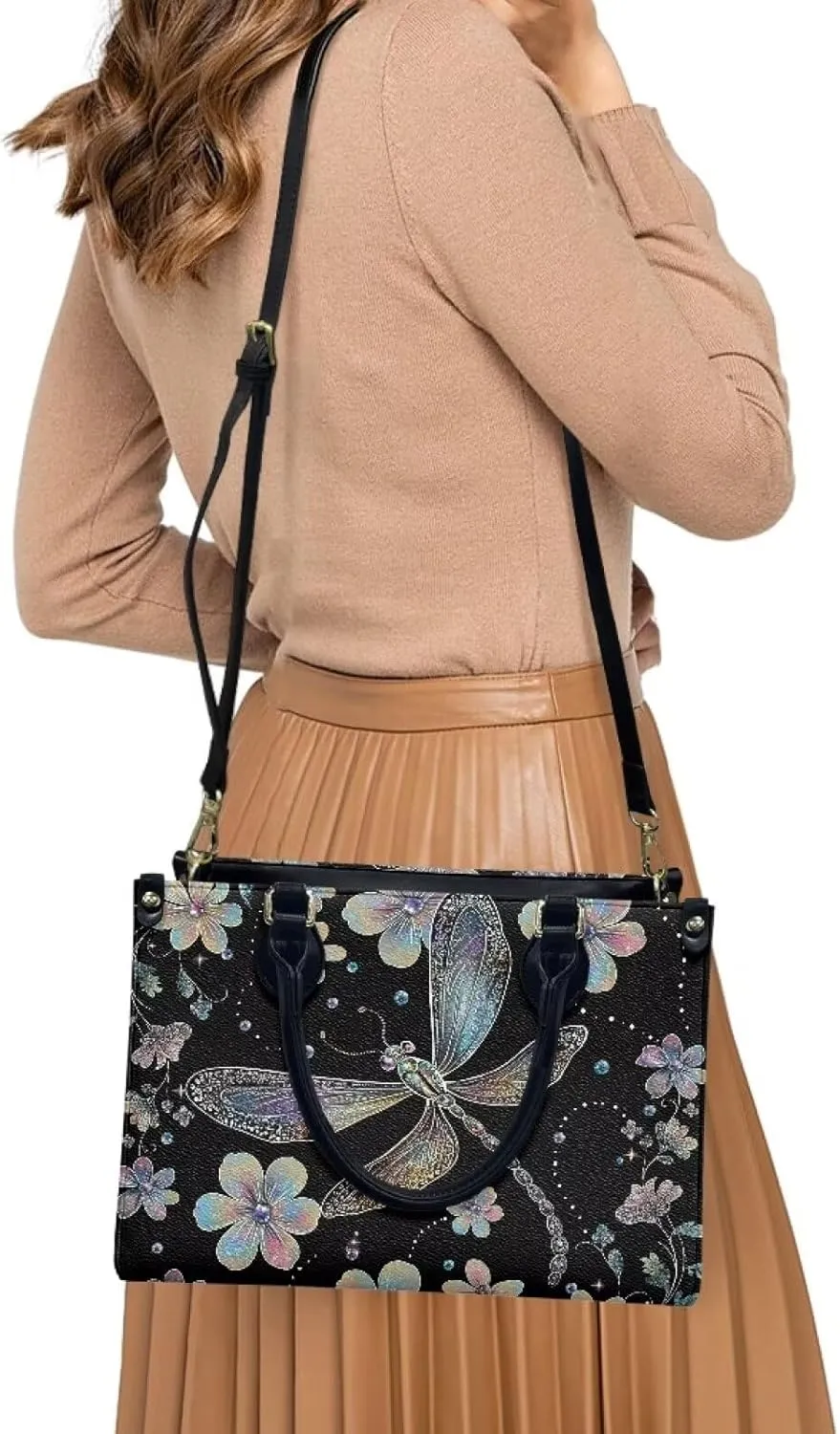 Women Purses and Handbag Top Handle Satchel Purses Waterproof Vegan Leather Shoulder Tote Bags for Travel Work