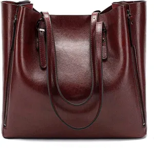 Women Retro Pu Leather Bucket Bag Luxury Lady Single Shoulder Bag Shopping Tote
