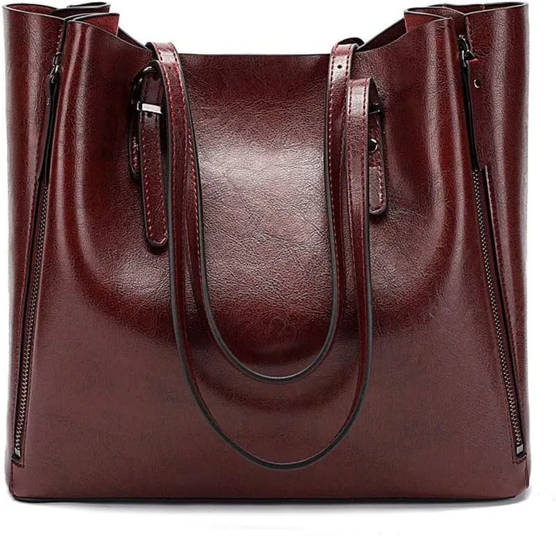 Women Retro Pu Leather Bucket Bag Luxury Lady Single Shoulder Bag Shopping Tote