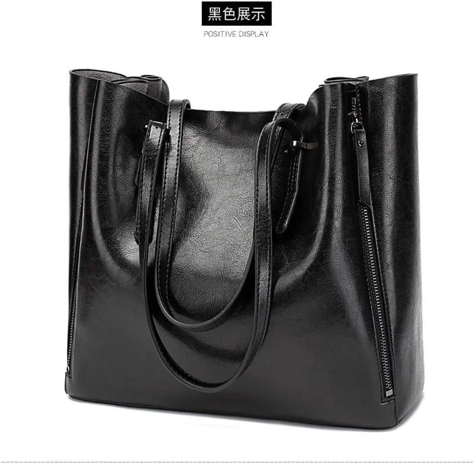 Women Retro Pu Leather Bucket Bag Luxury Lady Single Shoulder Bag Shopping Tote