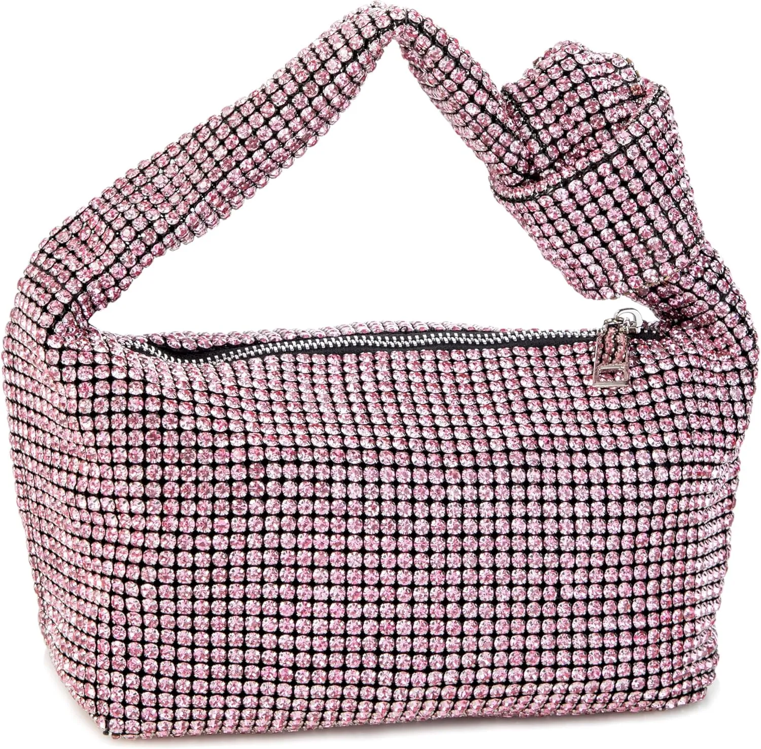 Women Rhinestone Knotted Evening Bag Sparkling Clutch Crystal Handbag for Wedding Party