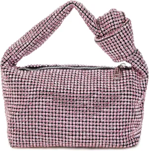 Women Rhinestone Knotted Evening Bag Sparkling Clutch Crystal Handbag for Wedding Party
