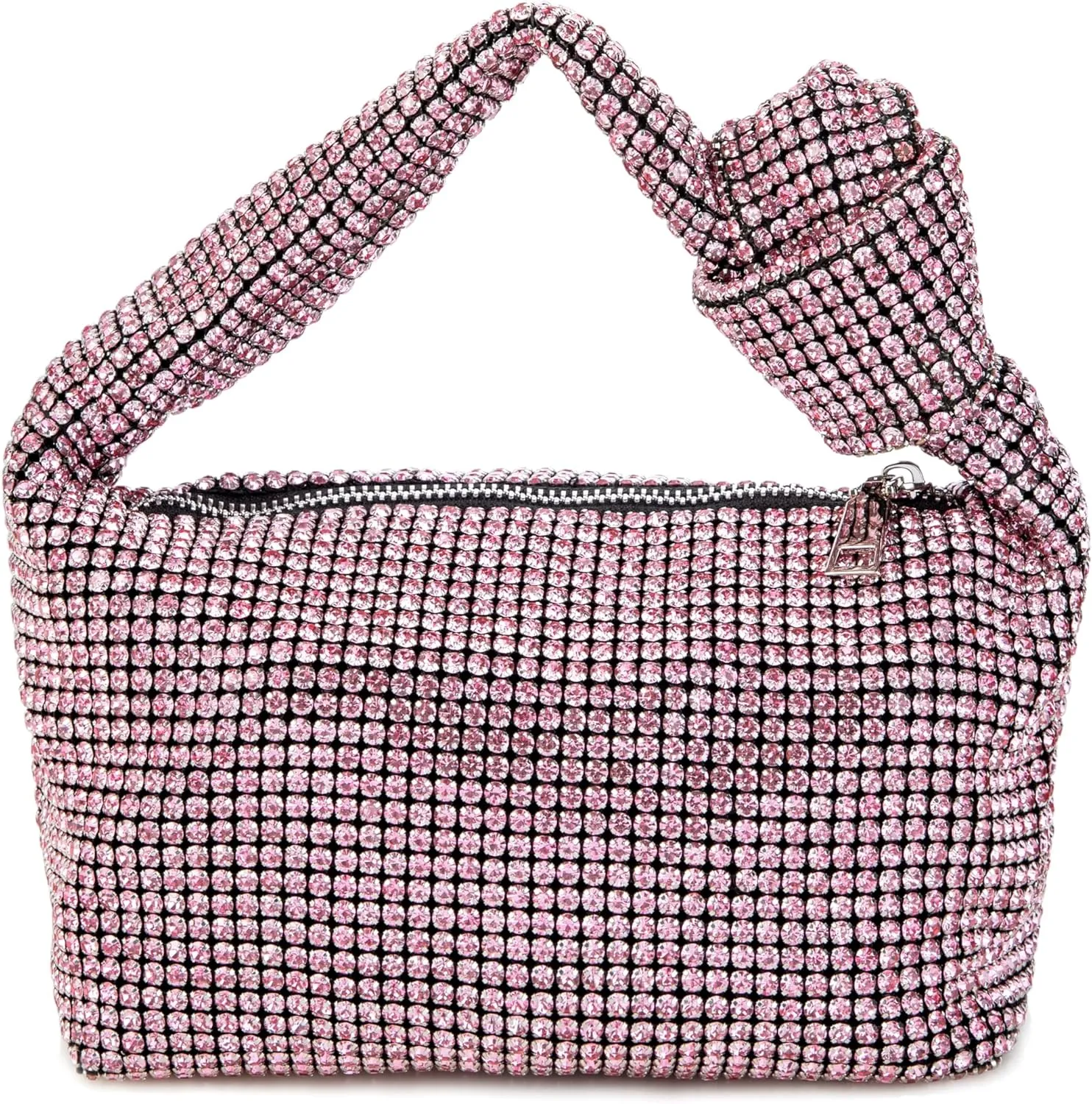 Women Rhinestone Knotted Evening Bag Sparkling Clutch Crystal Handbag for Wedding Party